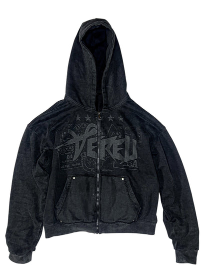 NOIR ZIP UP HOODIE
