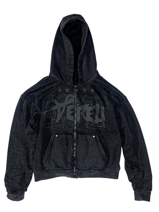 NOIR ZIP UP HOODIE